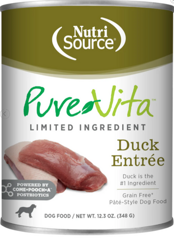 Nutrisource Pure Vita Grain Free Duck Entree Dog