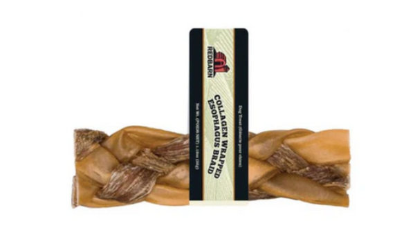 Redbarn Collagen Wrapped Esophagus Braid Dog Treats