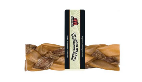 Redbarn Collagen Wrapped Esophagus Braid Dog Treats
