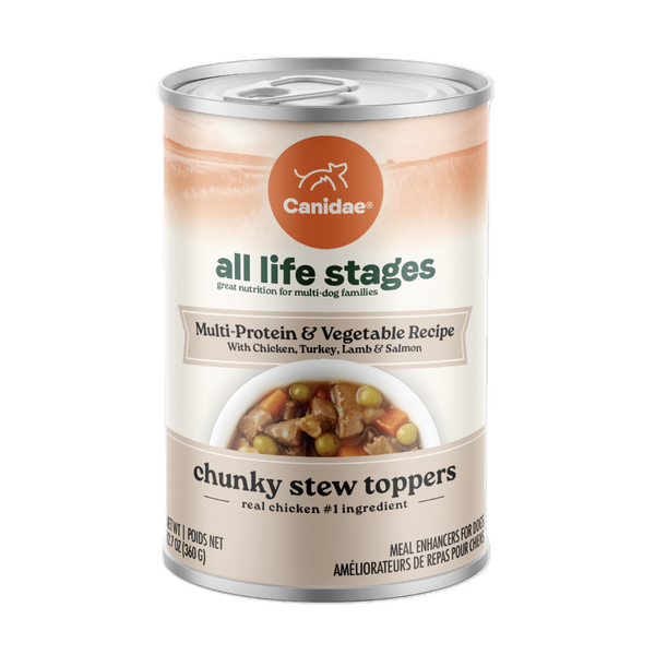 Canidae All Life Stages Wet Dog Food, Chunky Stew Toppers, Multi-Protein & Vegetable Recipe, 12.7 oz.