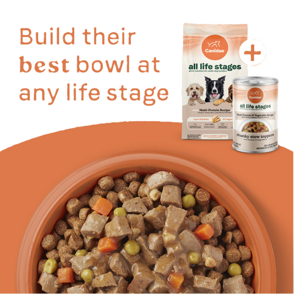 Canidae All Life Stages Wet Dog Food, Chunky Stew Toppers, Multi-Protein & Vegetable Recipe, 12.7 oz.