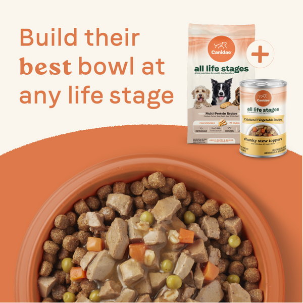 Canidae All Life Stages Wet Dog Food, Chunky Stew Toppers, Chicken & Vegetable Recipe, 12.7 oz.