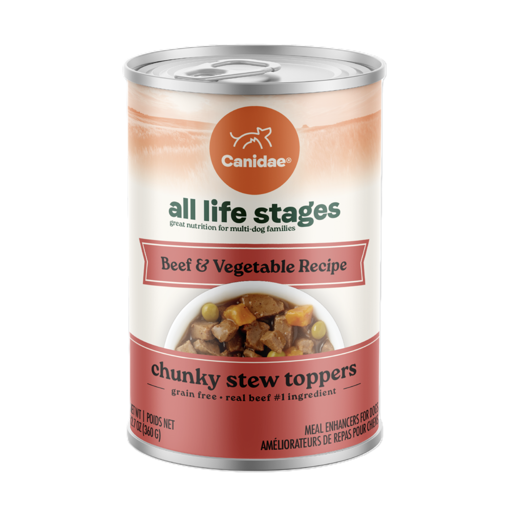 Canidae All Life Stages Wet Dog Food, Chunky Stew Toppers, Beef & Vegetable Recipe, 12.7 oz.