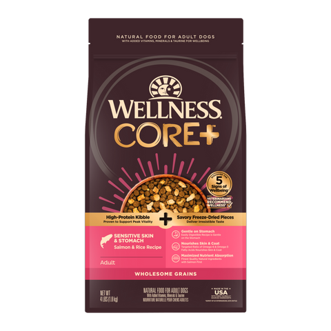 Wellness Core + Sensitive Skin & Stomach Salmon & Rice Dog Food