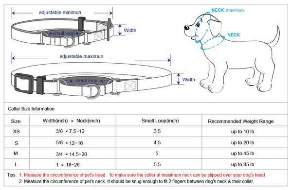 Blueberry Pet Safety Training Martingale Dog Collar Heavy Duty Adjustable Collar