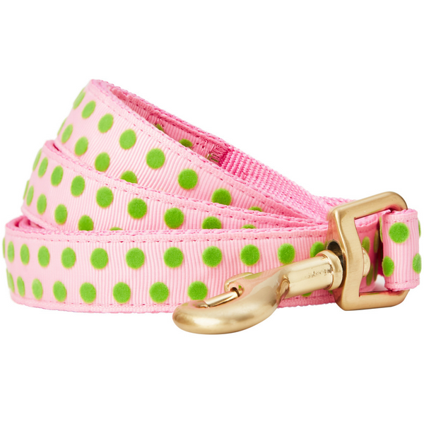 Blueberry Pet Velvety Polka Dot Baby Pink Flocking Dog Leash