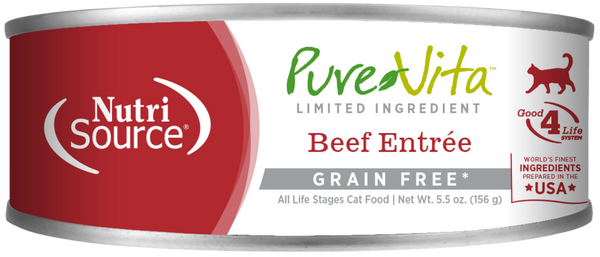 PureVita Grain Free 96% Real Beef Entree Canned Cat Food