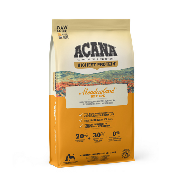Acana Highest Protein Dry Dog Food Meadowland Recipe