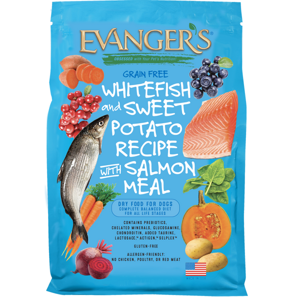 Evanger's Grain Free Whitefish, Sweet Potato and Salmon Dry Dog Food