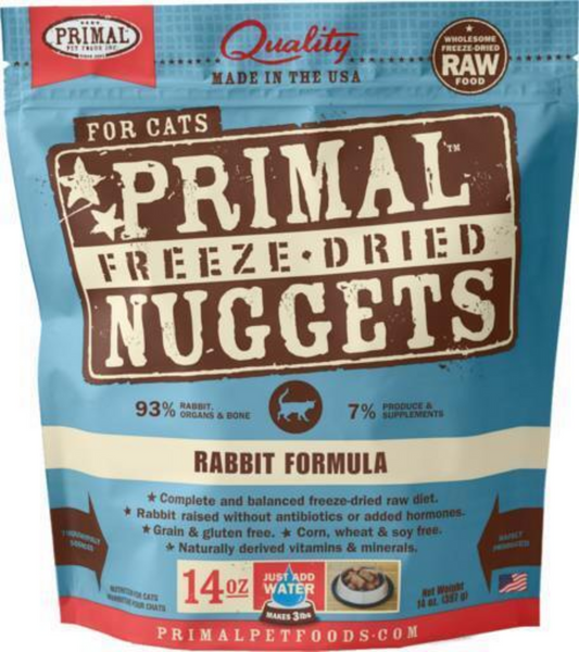 Primal Freeze Dried Nuggets Grain Free Rabbit Formula Cat Food