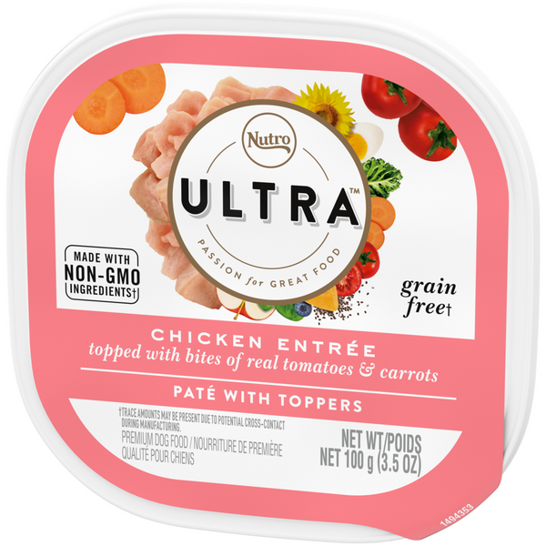Nutro Ultra Grain-Free Chicken Entree Pate with Tomatoes and Carrots Adult Wet Dog Food Trays