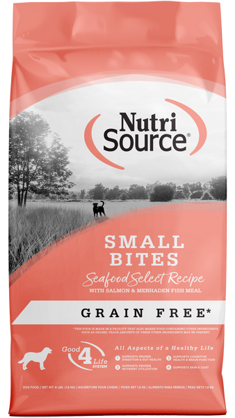 NutriSource Grain Free Small Bites Seafood Select Dry Dog Food