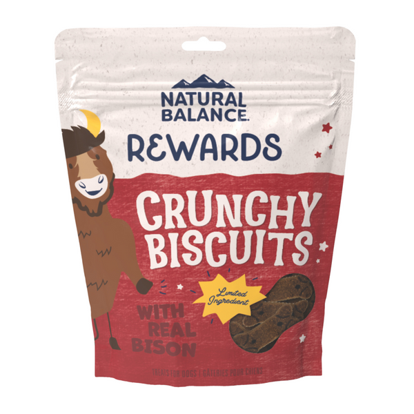 Natural Balance Rewards Crunchy Biscuits Dog Treats for Small Breeds with Real Bison