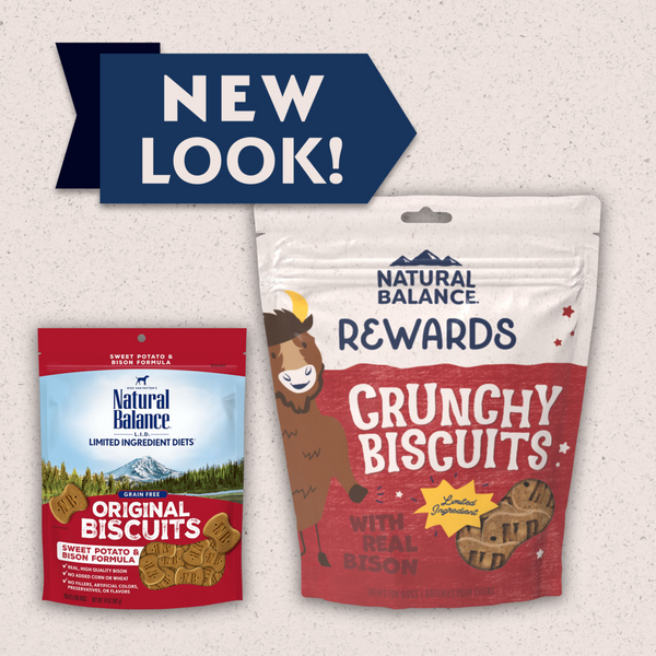 Natural Balance Rewards Crunchy Biscuits Dog Treats for Small Breeds with Real Bison