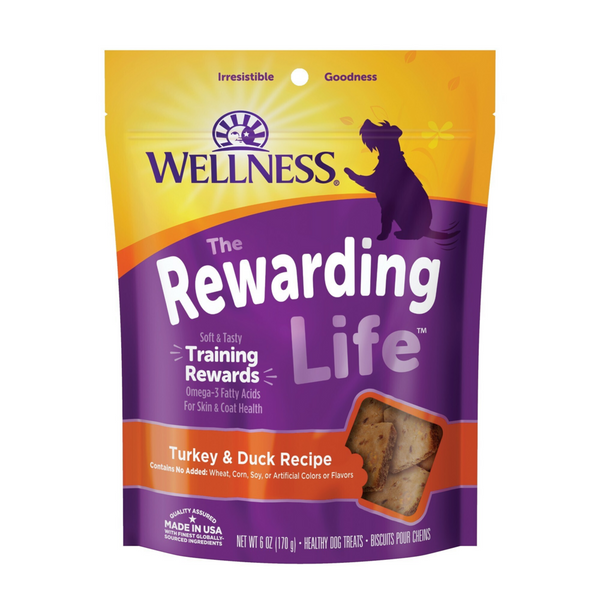 Wellness Rewarding Life Soft & Chewy Dog Treats Grain Free Turkey & Duck