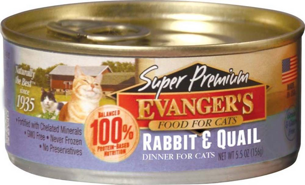 Evanger's Super Premium Rabbit and Quail Dinner for Cats
