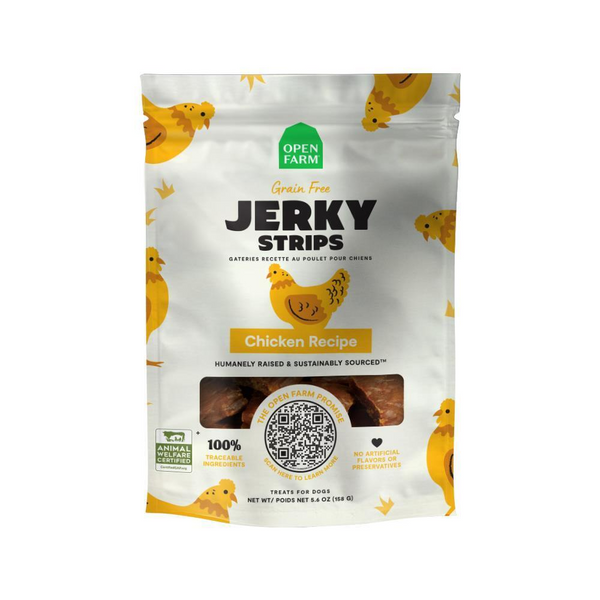Open Farm Grain Free Chicken Jerky Strips Dog Treats