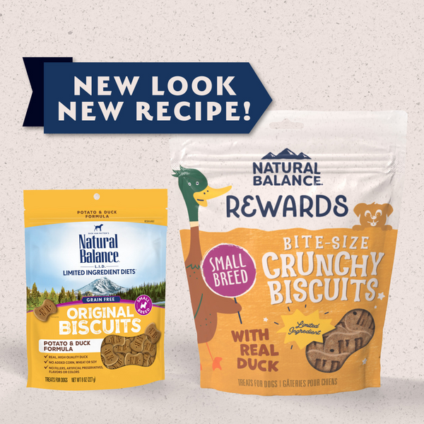 Natural Balance Rewards Crunchy Biscuits Dog Treats for Small Breeds with Real Duck