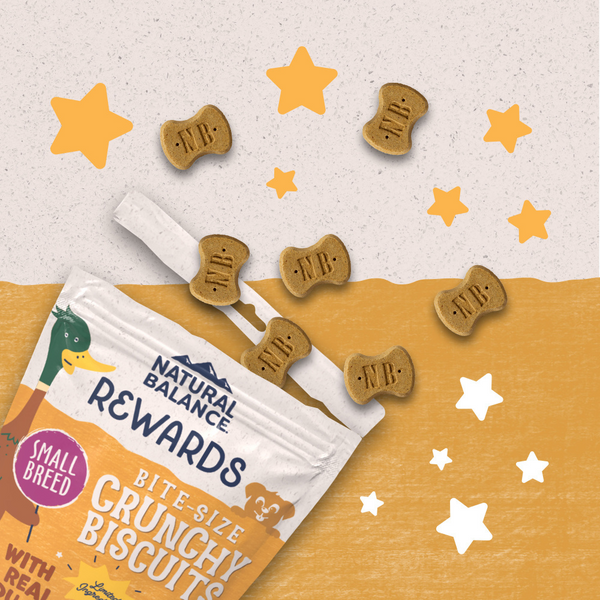 Natural Balance Rewards Crunchy Biscuits Dog Treats for Small Breeds with Real Duck
