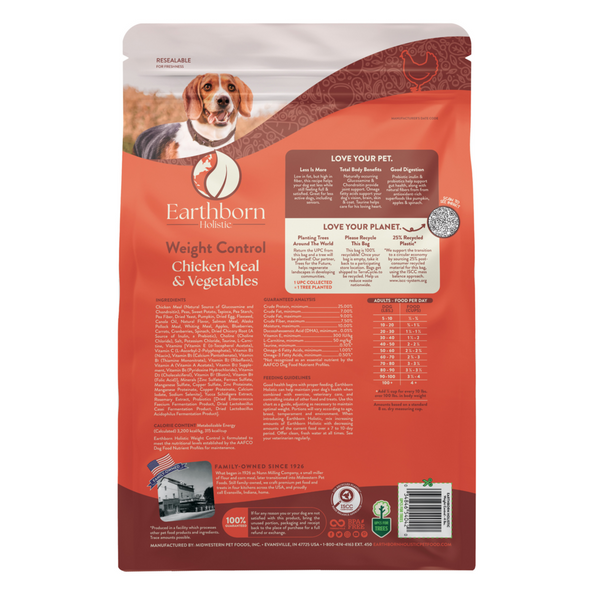 Earthborn Holistic Weight Control Chicken Meal & Vegetables Grain Free Dry Dog Food