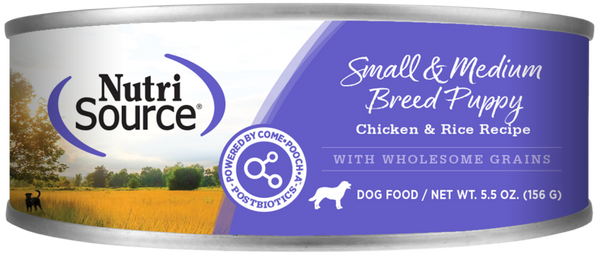 Nutrisource Chicken & Rice Small & Medium Puppy Food Cans