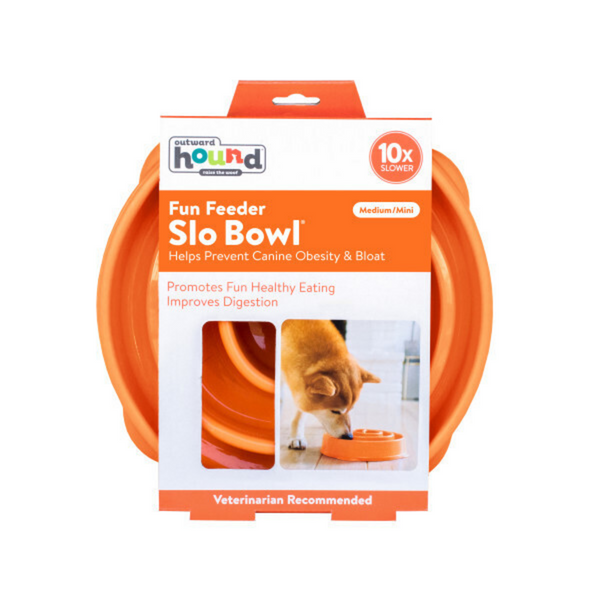 Outward Hound Fun Feeder Orange Swirl Dog Bowl