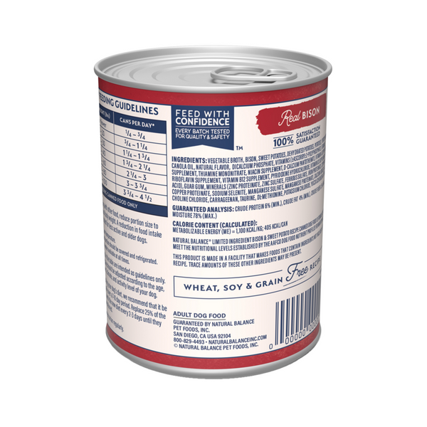 Natural Balance Limited Ingredient Reserve Wet Dog Food, Bison & Sweet Potato Recipe