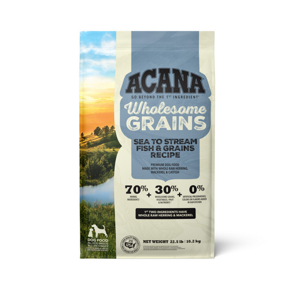 Acana Wholesome Grains Sea to Stream Fish & Grains Dry Dog Food Herring, Mackerel & Catfish