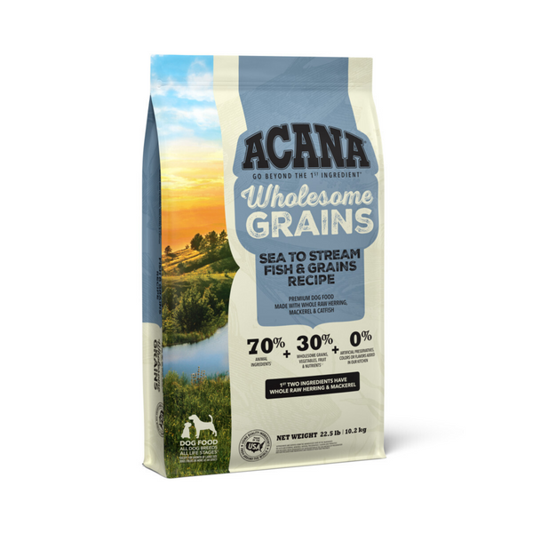Acana Wholesome Grains Sea to Stream Fish & Grains Dry Dog Food Herring, Mackerel & Catfish