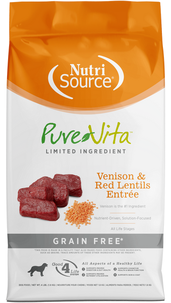 PureVita Grain Free Venison & Red Lentils Entree Dry Dog Food