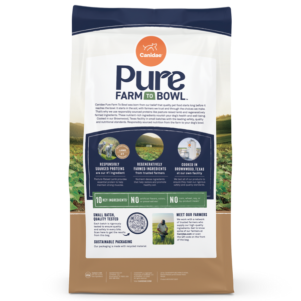 Canidae Pure Farm To Bowl Pasture-Raised Lamb & Sweet Potato Recipe Dog Food