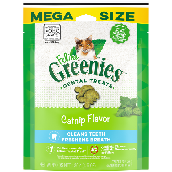 Feline Greenies Adult Natural Dental Care Catnip Flavor Cat Treats