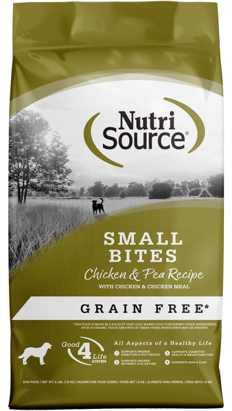 NutriSource Grain Free Small Breed Bites Chicken & Pea Recipe Dry Dog Food