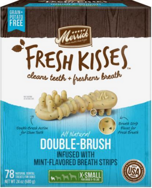 Merrick Fresh Kisses Mint Dental Dog Chews Extra Small