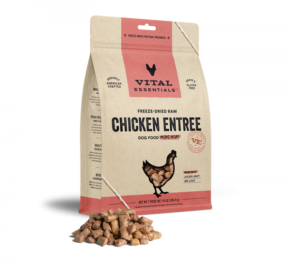 Vital Essentials Freeze Dried Grain Free Chicken Mini Nibs Entree for Dogs Food