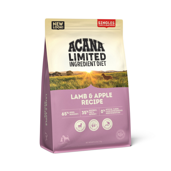 Acana Singles, Lamb & Apple Recipe, Limited Ingredient Diet Dry Dog Food