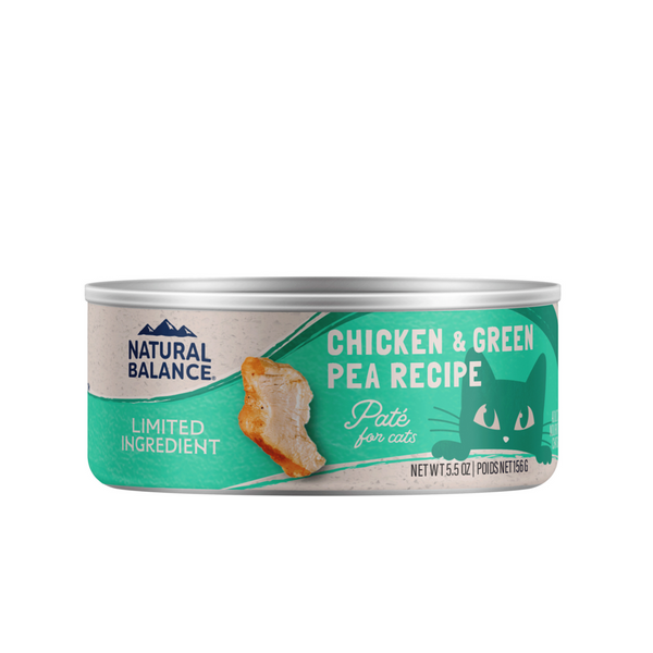 Natural Balance Limited Ingredient Wet Cat Food, Chicken & Green Pea Pate Recipe
