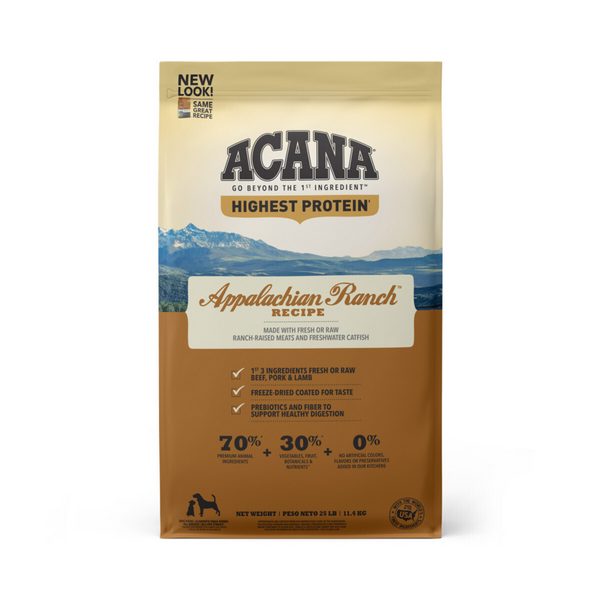 Acana Highest Protein Appalachian Ranch Recipe Dry Dog Food