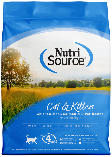 NutriSource Cat & Kitten Chicken, Salmon & Liver Dry Cat Food