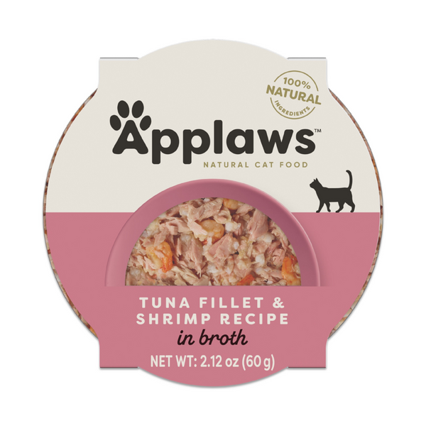 Applaws Natural Tuna Fillet with Shrimp in Broth Can Cat Food