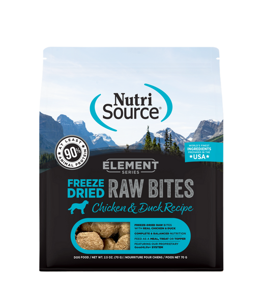 NutriSource Element Series Freeze Dried Raw Bites Chicken and Duck Recipe