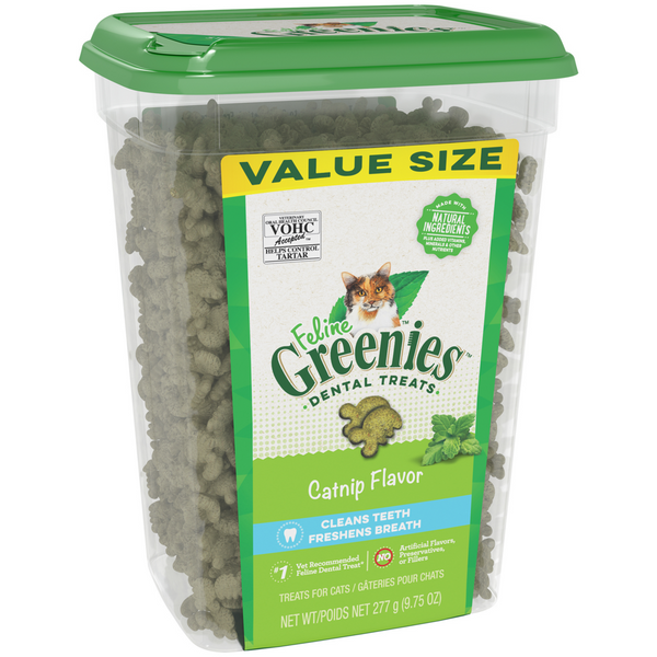 Feline Greenies Adult Dental Catnip Flavor Cat Treats