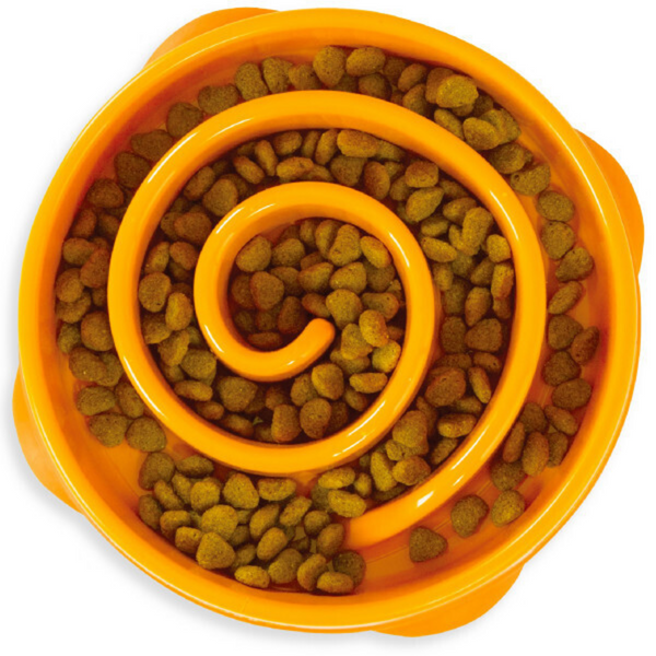 Outward Hound Fun Feeder Orange Swirl Dog Bowl