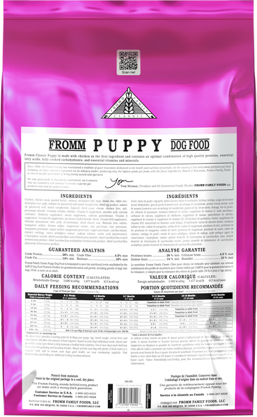 Fromm Classic Puppy Recipe Dry Dog Food