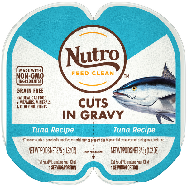 Nutro Perfect Portions Grain Free Cuts In Gravy Real Tuna Recipe Wet Cat Food Trays