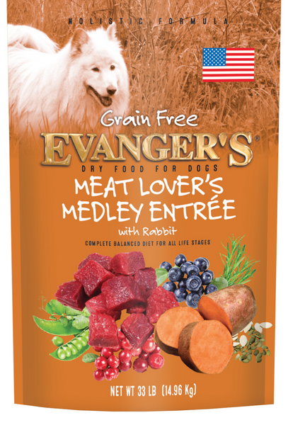 Evanger's Grain Free Meat Lover's Medley with Rabbit Dry Dog Food