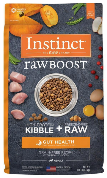 Instinct Raw Boost Grain Free Gut Health Chicken Dry Dog Food