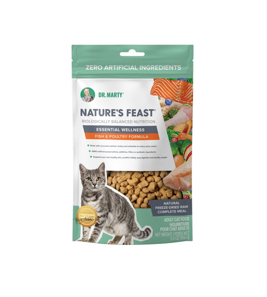 Dr. Marty Natures Feast Freeze Dried Fish & Poultry Cat Pouches