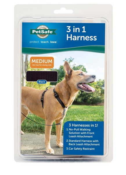 PetSafe 3 in 1 Black Dog Harness