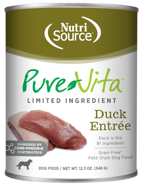 Nutrisource Pure Vita Grain Free Duck Entree Dog